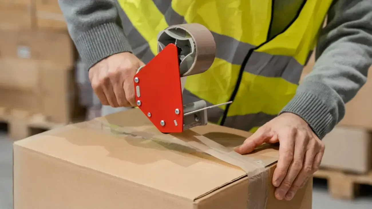 Sellado de cajas con cinta de embalaje