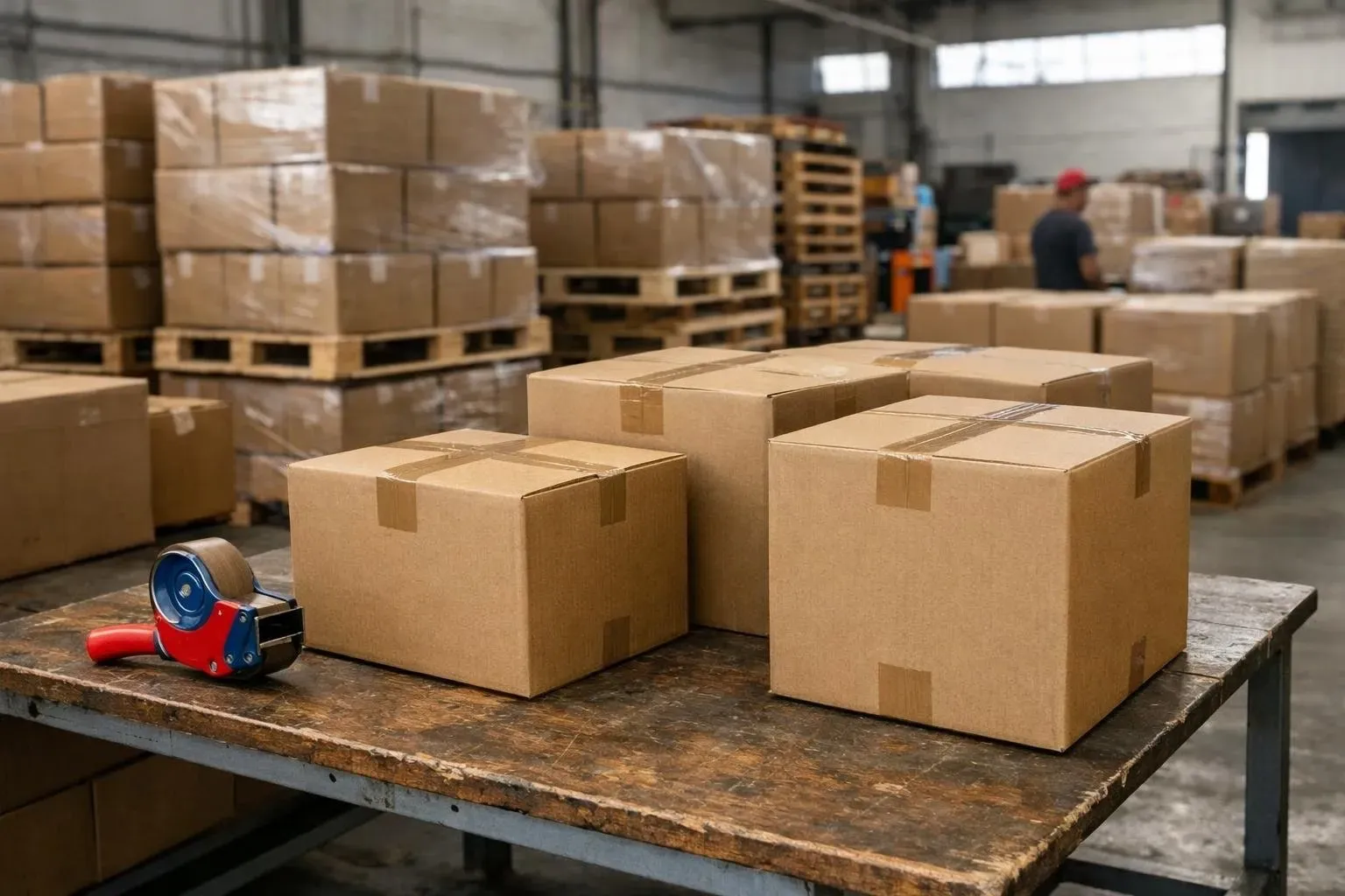 Cajas paletizadas listas para despacho