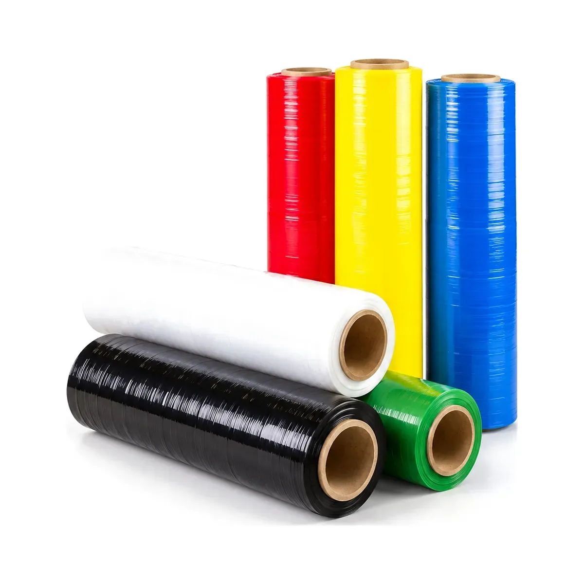 Rollos de stretch film de colores fabricados por Plastigesa